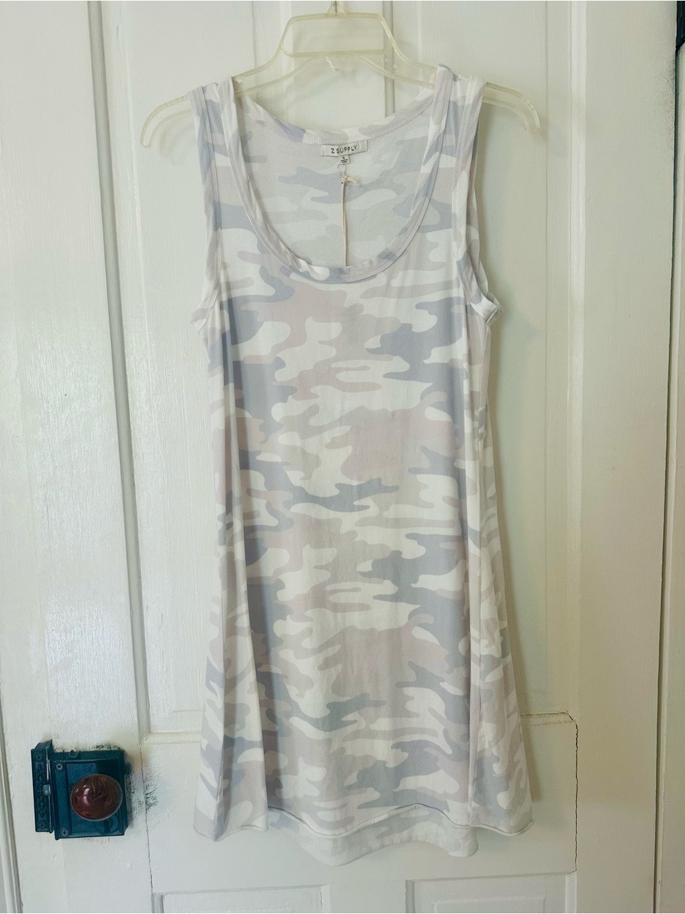 Z Supply Light Gray Camo Tank Dress NWT Small